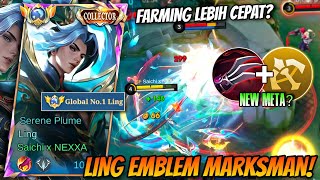 COBAIN LING PAKE EMBLEM MARKSMAN! FARMING LING JADI BISA LEBIH CEPAT? - MLBB