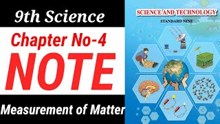 Science Chapter -4 Measurement of matter | Important Notes of Class 9 chapterwise |