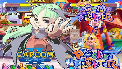 Super Gem Fighter Mini Mix Hardest-Morrigan Score Ranking 2301200 No Lose ALL