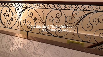 Làm lan can cầu thang sắt mỹ thuật, Artistic wrought iron stair railing