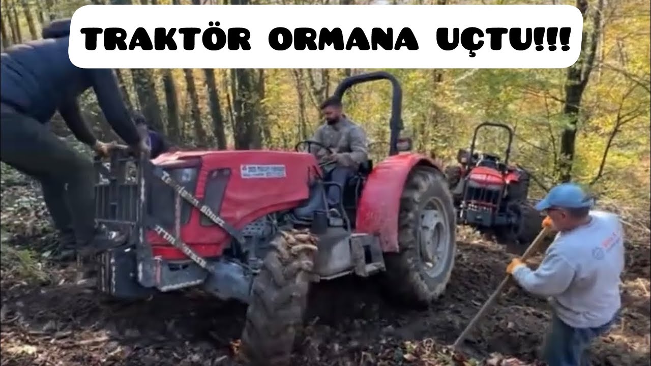 Traktör Ormana Uçtu!!! Çekmeye Geldik Bizde Battık Tekere Zincir Bağlayıp Zor Kurtardık!!!