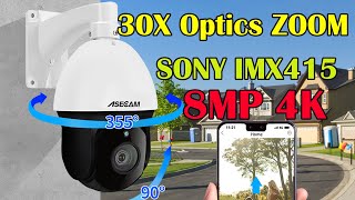 8 МП 4K птз Камера видеонаблюдения SONY IMX415 ASECAM 30 x zoom со слежением за человеком+автозум