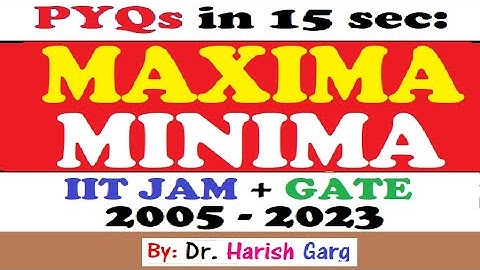 PYQs on Maxima and Minima | GATE and IIT JAM 2005 to 2023 | Short Cut Tricks