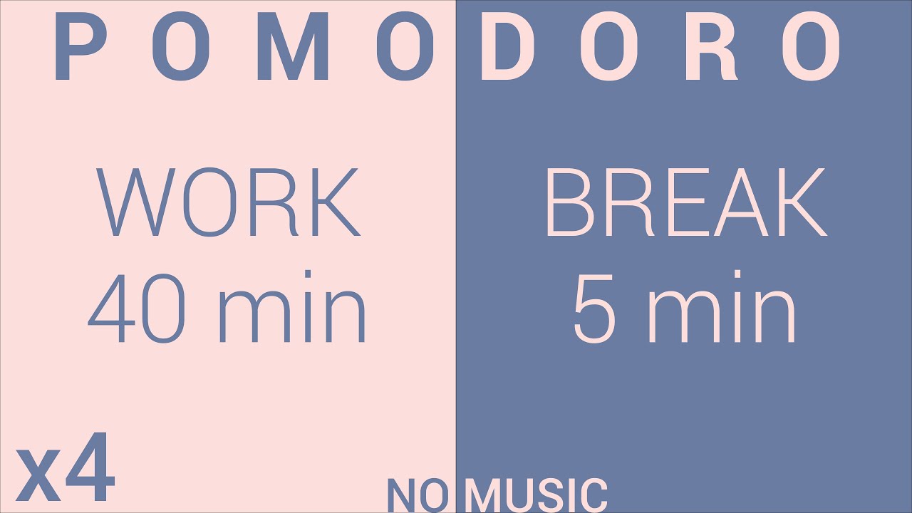 40-Minute Work Timer with 5-Minute Break | Pomodoro Technique