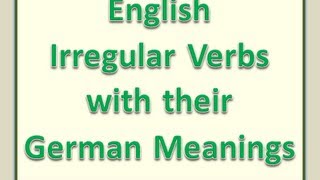 English Grammar By Csaba Mez  English Irregular Verbs With Their German Meanings