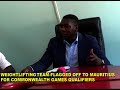 UGANDA WEIGHTLIFTING TEAM FLAGGED OFF TO MAURITIUS FOR COMMONWEALTH GAMES QUALIFIERS.