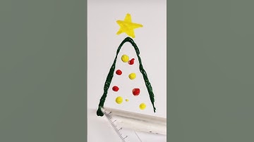 Christmas tree 🎄Easy Art Ideas for Beginners #shorts #easydrawing #artideas #kids #art #painting