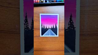 😍 Easy Road Painting | Oil Pastel Art  #artshorts #easytutorial #acrylicpainting #oilpasteldrawing