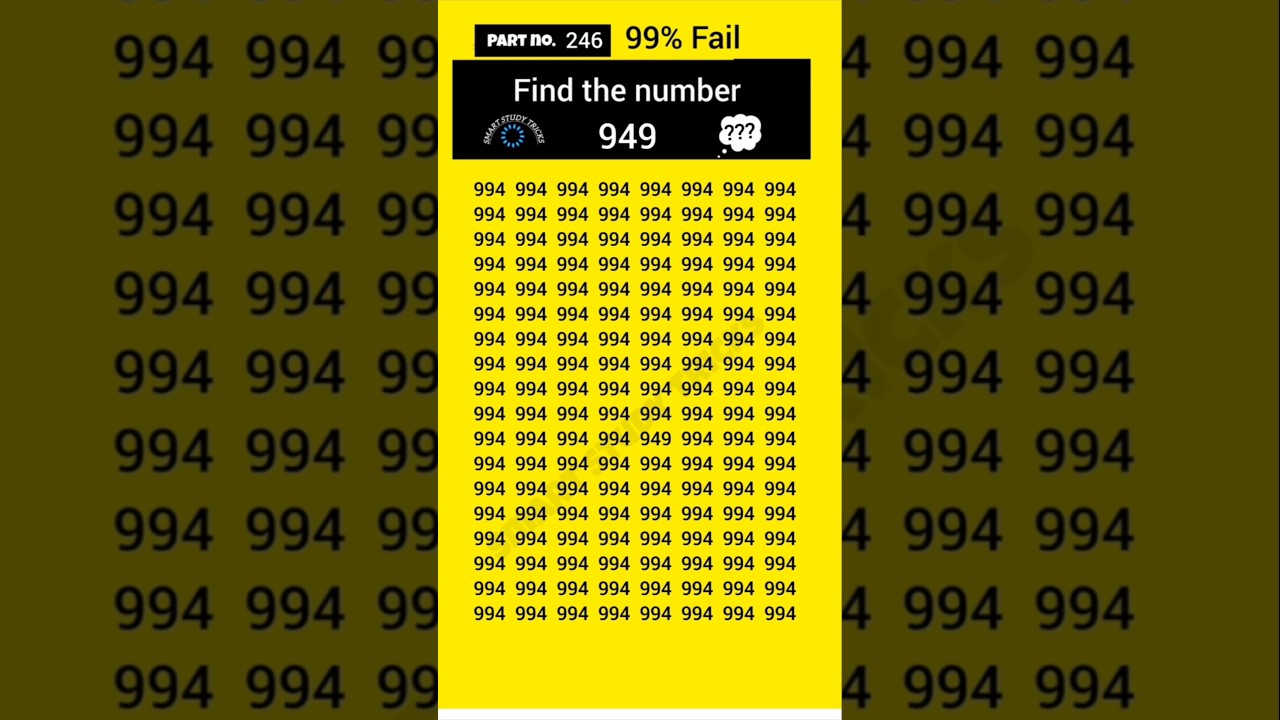find the odd number 949 🤯 part no 246 