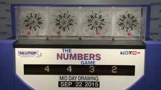 Midday Numbers Game Drawing: Tuesday, September 22, 2015