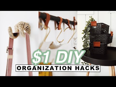 $1 DIY ORGANIZATION HACKS + ROOM DECOR