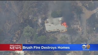 South Fire Burning In Lytle Creek Threatens 600 Structures, At Least 6 Homes Damaged