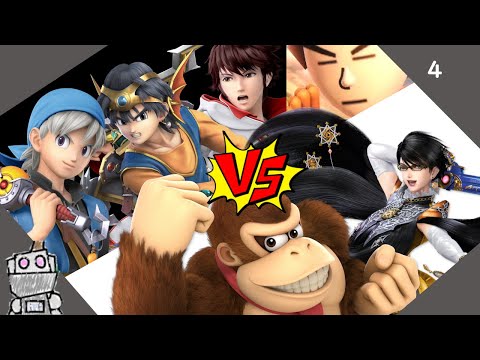 【スマブラSP】勇者,ルフレ,格Mii(にとりわ,Alfine)VSドンキー,ベヨネッタ(かつお,DEMO)【アイファクチーム杯】4