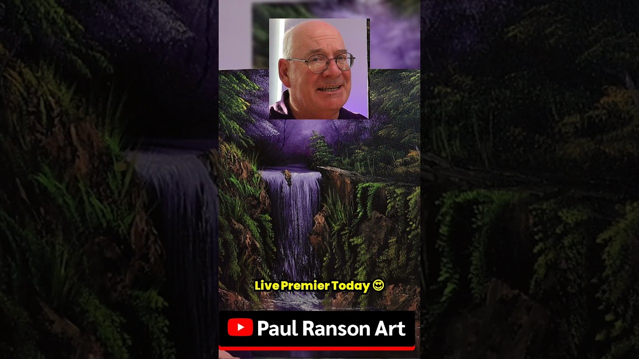 Learn to Paint this AMAZING waterfall like Bob Ross 