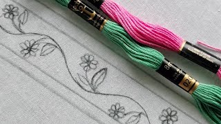 Beautiful borderline hand embroidery tutorial in live stream 🪡🧵