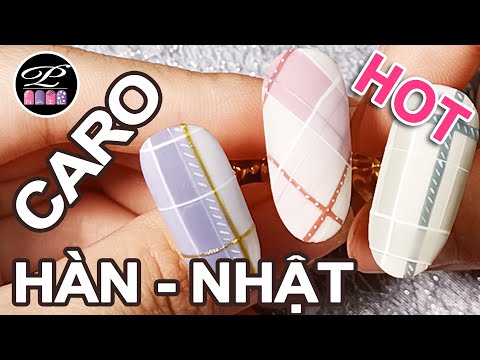 Video Design móng kẻ caro Hàn Quốc - Nail Caro Hàn Nhật - youtube