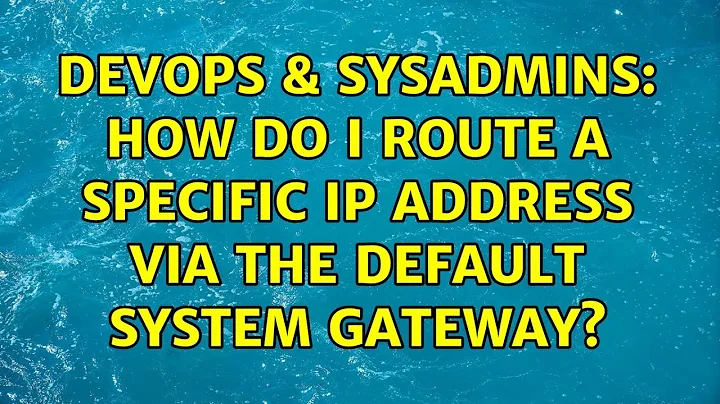 DevOps & SysAdmins: How do I route a specific ip address via the default system gateway?