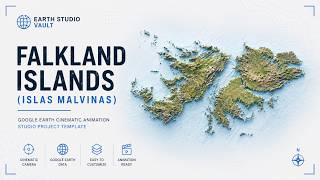 Falkland Islands Argentina - Satellite Orbit POV - Google Earth Studio Project Template