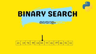 Binary Search Coding implementation in Python(Malayalam): Algorithm - Implementation - Efficiency