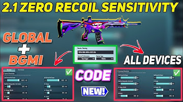 New Update 2.1 !! Best Sensitivity CODE +Control Setting PUBG Mobile | BGMI After Update 2.1