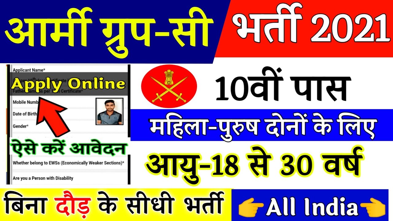 Join Indian ARMY | Ministry Of Defence Group C Recruitment 2021 | 10th Pass Vacancy | Full Details