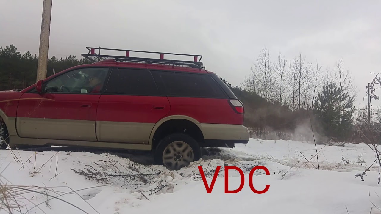 Subaru VDC Off vs On snow 2 wheels in air - YouTube