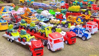 tìm xe đồ chơi, xe container chở xe kéo Gỗ, xe tải chở xe bồn, xe cứu hỏa bự, ôtô máy xúc xe cẩu múc
