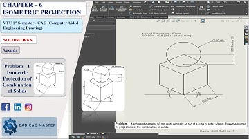 Problem - 1 Isometric Projections | VTU  1st Semester CAD - Chapter - 6 Isometric Projections