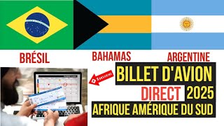 billet d'avion direct Afrique Amérique du Sud : 3 compagnie + vol disponibles