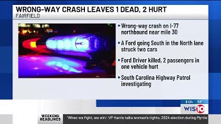 One dead, two injured in Fairfield County wrong-way crash