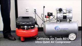 The california air tools 8010 ultra quiet and oil-free compressor is
designed to be one of quietest compressors in industry having only 60
db...