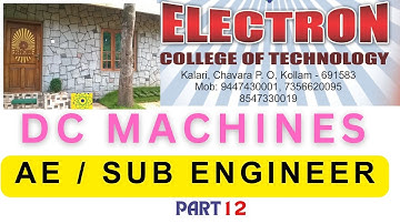 ASSISTANT ENGINEER /SUB ENGINEER KSEB DC MACHINES PART 12