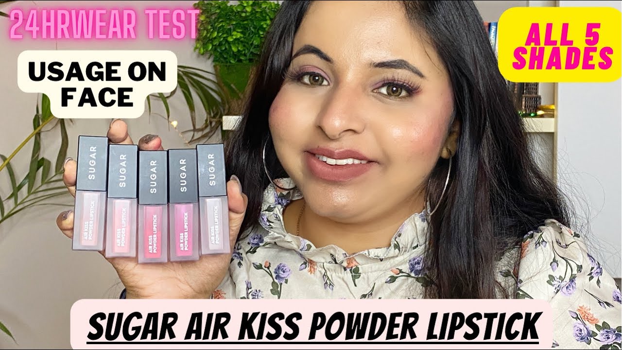 **NEW** SUGAR AIR KISS POWDER LIPSTICK 24 WEAR TEST, SWATCHES