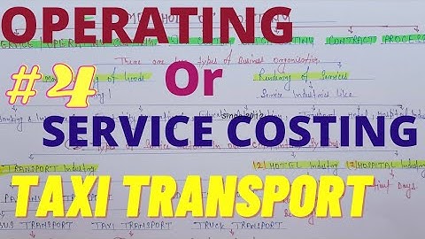 #4 Operating costing || service costing || Cost Accounting || For:-CMA/CA/CS/B.com/BBA || CMA(inter)