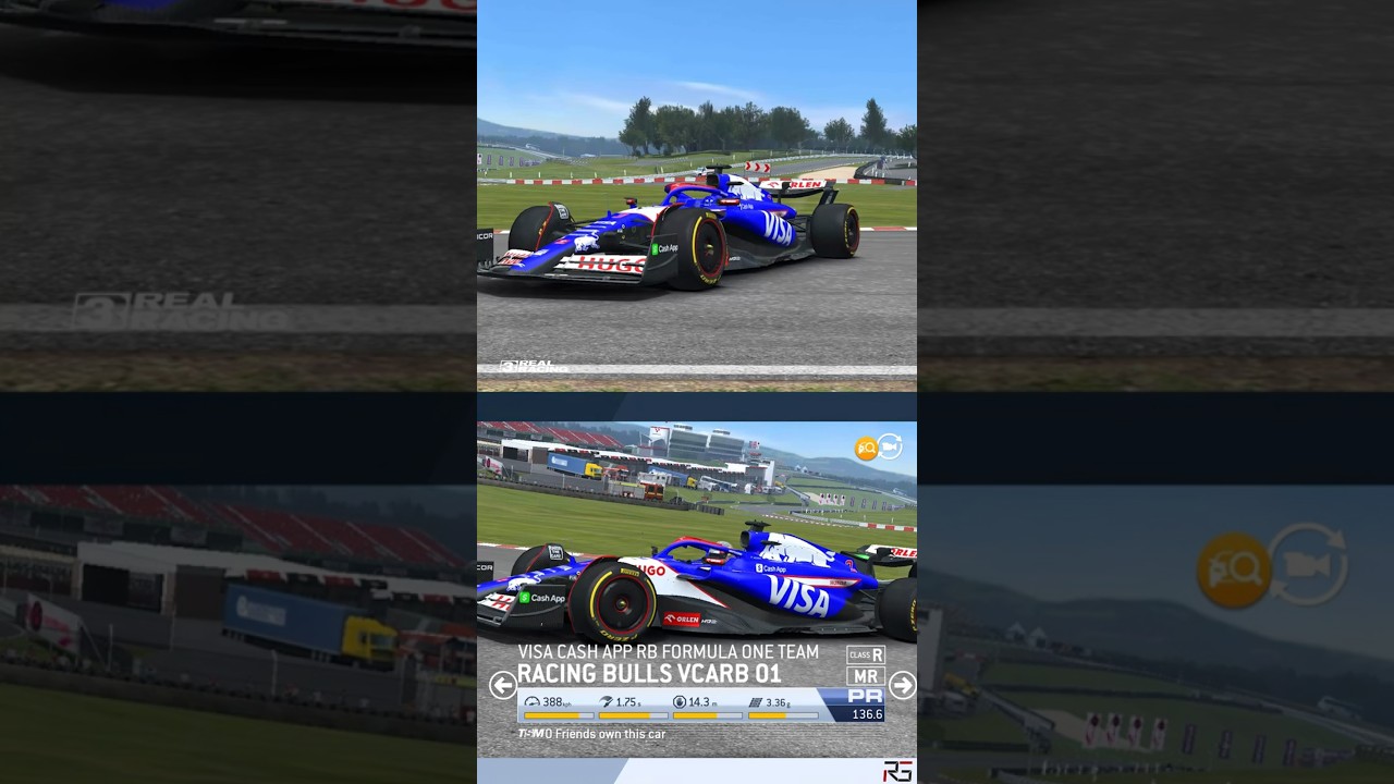 VISA CASH APP RB FORMULA ONE TEAM FORMULA 1 VCARB01 Engine Sound and Dashboard | Real Racing 3