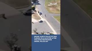 Drone alerts police of man fleeing on e-scooter in Fresno #drone #escooter #fresno #police