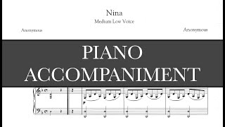 Nina (G.B. Pergolesi) - D Minor Piano Accompaniment - Karaoke