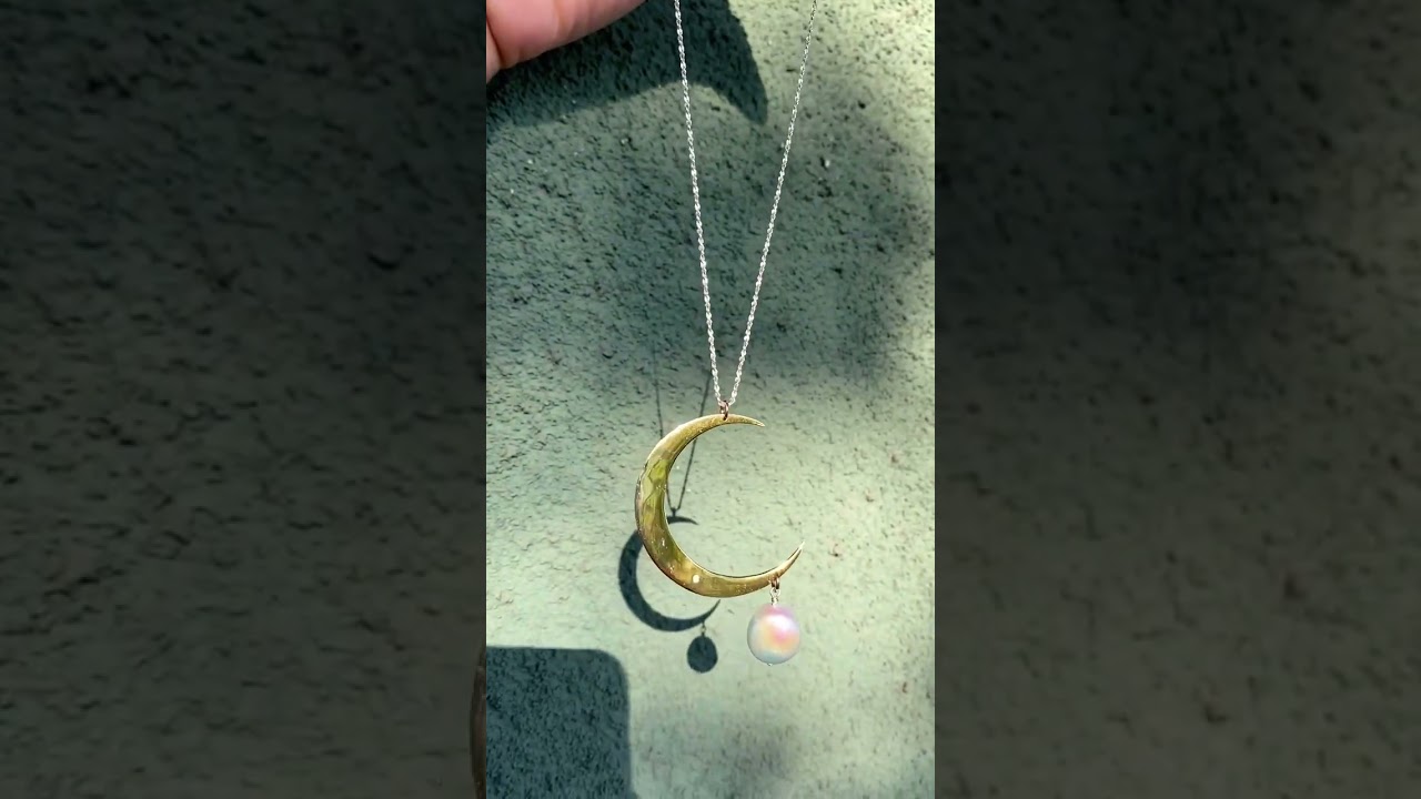 Gold crescent moon drop 