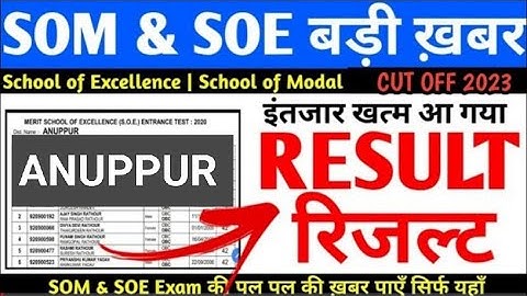 ANUPPUR District MPSOS Result 2023 Online Check MP Excellence School Result 2023 MP SOE SOM Result
