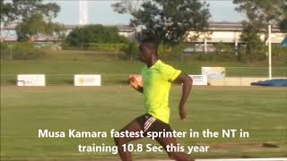 Musa Kamara fastest sprinter in the NT this year (10.8 Sec) in tempo sprints