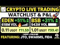 CRYPTO LIVE TRADING | EDEN +51%, BSB +31%, FIDA +29% – 30x Futures Watchlist &amp; Real-Time P&amp;L