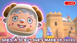 🔴 A Paper World for our Kidcore Cardboard Castle // Livestream - Animal Crossing New Horizons