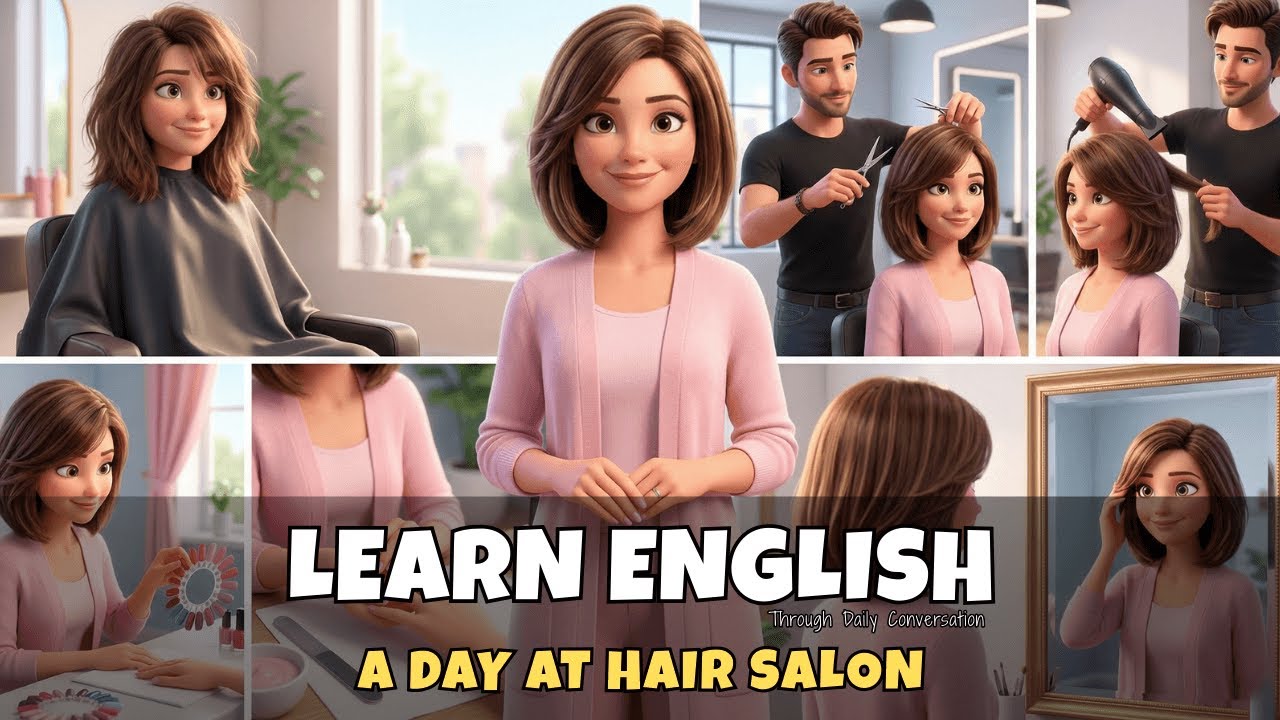 English Conversation At The Salon - Learn English Through Real Life Conversation ( A1 B2 )