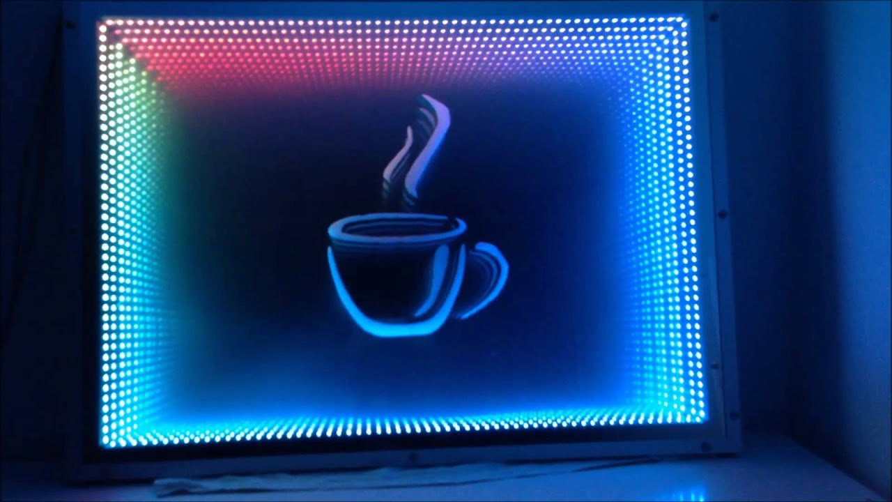 Infinity Mirror with 204 WS2812 RGB LED and Arduino Nano - YouTube