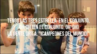 Las tres estrellas en el conjunto / Duki, Bizarrap, La T y la M / SOMOS CAMPEONES DEL MUNDO!!!