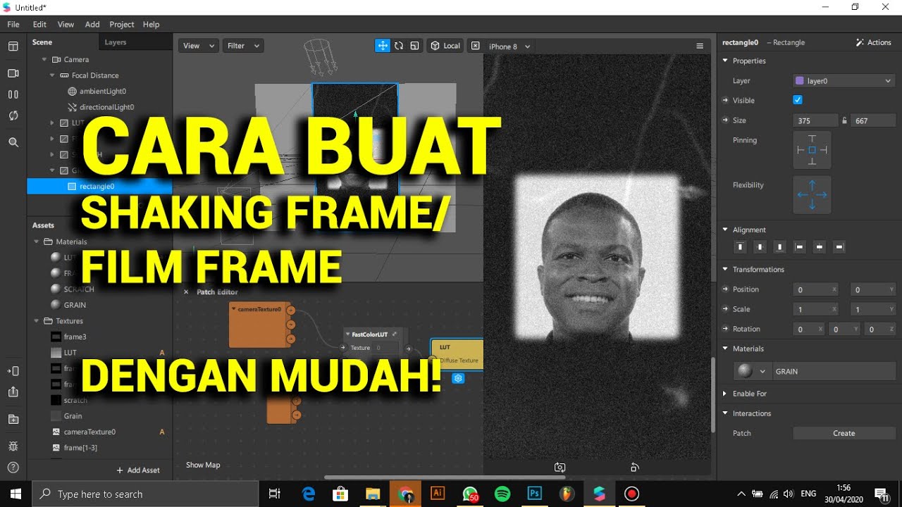 #1 Tutorial Membuat Shaking Frame/Film Frame Di Spark Ar ! - YouTube