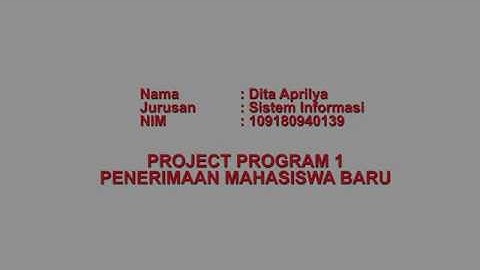 Program Penerimaan Mahasiswa Baru menggunakan Visual Basic 6.0