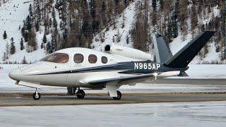 Cirrus Vision SF50 Landing at Engadin Airport