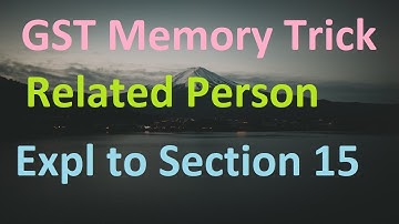 GST Memory Tricks II Related Person all Points Explanation to Section 15 II Abhinav Jha CA CS Videos