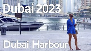 Dubai [4K] Dubai Harbour To Dubai Marina Walking Tour | United Arab Emirates 🇦🇪